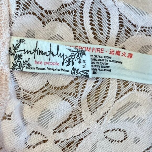 Free People Woman's Pink Lace Gallon Racerback Festival Summer Bralette Sz Med - Picture 3 of 5